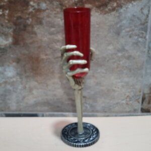 Halloween Themed Champagne Flute Skeleton Hand Stem